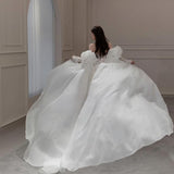 French Super Fairy Light Luxury Set Of The Face Of The Shoulder Fishtail Wedding Dress 2026 New Super Fairy Bride To Show Thin Out Of The Yarn HZ0517