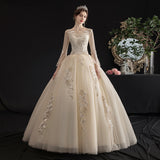 Wedding Dress 2026 New Spring Temperament Bridal Bridal Line Shoulder Long-Sleeved Super Fairy Dream Simple Princess Light Wedding Dress HZ0517