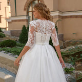 2026 New Set Of Face Thin Wedding Dress V Collar Long Sleeve Big Tail Lace Main Wedding Dress Sen Series Net Red HZ0517