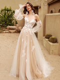 Light Wedding Dress 2026 New Retro Laceson Travel Outdoor Word Shoulder Bride Out Of The Fashion Of Fashion HZ0517