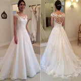 Simple Solid Color Main Wedding Dress Necker Transparent Buckle Back Wedding Dress 2026 New Hat Sleeves Bareback Bridal Dress HZ0517