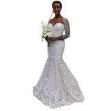 Lace Fishtail Wedding Dress 2026 New Braping Out Light Yarn Temperament To Shoot Outdoor Lawn Wedding Tail Dress HZ0517