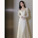 Japan And South Korea's New Light Wedding Dress With A Long-Sleeved Senior Light Luxury Small Welcome Dress HZ0517