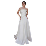French-Style Linden Light Wedding Dress High-End Small Tective Tective White Small Tail Welcome Dress Bride Go Out Yarn HZ0517