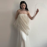 Morning Robe Female Bride High Sense Simple Denance Light Wedding Dress Small French Engagement Dress Welcome Out Of The Yarn HZ0517