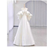 White French High-End Dress Word Shoulder Bubble Sleeve Light Main Wedding Dress New Bride Go Out Yarn Welcome HZ0517