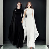 Evening Dress Women 2026 New Banquet Performance Model Host Atmospheric Long Dress Dress Summer Wedding Polyester HZ0517