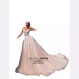 Wedding White Deep V Sexy Bride Banquet Tour 2026 New Fashion Atmosphere Self-Making HZ0517