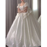 French Light Wedding Dress 2026 New Bridal Yarn Drag Tailen Temperament Small Pregnant Pregnant Retro Simple Wedding Dress HZ0517