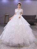 Main Wedding Dress 2026 New Bride Shoulder Senior French Court Princess Simple Go Out Light Yarn HZ0517