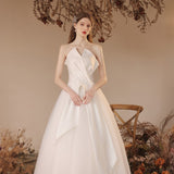 Bride Wedding Yarn 2026 Spring Rice White Densate Engagement Temperament Long Dress Skirt Simple HZ0517