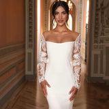 Light Wedding Dress Tail Long-Sleeved Bride Main Wedding Dinner Party High-Level Feeling Main Yarn HZ0517