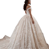 One-Word Shoulder Wedding Dress 2026 New French Bridal Dress Tailed By Simple Small Wedding Dress HZ0517