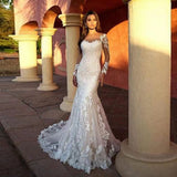 Wedding Dress 2026 New Sexy Deep V-Neck Fishtail Lace Wedding Dress Tail White Long HZ0517