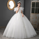 Wedding Dress 2026 New Bride Go Out Yarn Main Yarn French Style Simple Small Size Wedding Dress F91 HZ0517