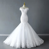 Short-Sleeved Main Wedding Dress 2026 New Bridal Temperament Sexy Small V-Neck Drag-Tailed Wedding Dress Woman HZ0517