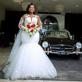 African Fishtail Wedding Dress 2026 New Long-Sleeved Lace Tie Bridal Wedding Dress Spring HZ0517