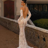 The Waist Fishtail Wedding Dress 2026 New Word Shoulder Small Tail Sexy Bare Back Wedding Dress HZ0517