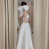 Slinged Dingy Light Wedding Dress 2025 New Summer Travel Shooting Simple Yarn Bride Wedding Welcome Dress Daily HZ0517