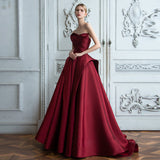 French Wine Red Main Wedding Dress 2026 New Bridal Retro Court Fading Brao Tug-Tailed Evening Dress HZ0517