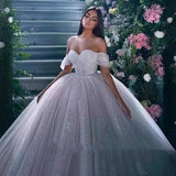 One-Word Shoulder Wedding Dress Temperament Bridal Sen Sen Shiny Lien Dress Engagement Wedding White Wedding Dress HZ0517