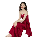 2026 New Simple Skinny Thrying Face Brawn Fishtail Bride Toast Evening Dress Back Door HZ0517