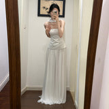 Smear The Breast-Shape Small Simple High-End Feel-Faced Bridal Dress Daily Dress Light Luxury Welcome Yarn HZ0517