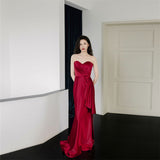 2026 New Simple Skinny Thrying Face Brawn Fishtail Bride Toast Evening Dress Back Door HZ0517