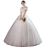 Main Wedding Dress Starry 2025 New Bride Shoulder French Senji Champagne Yarn F76 HZ0517