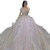 Starry Sky Main Wedding Dress 2026 New Bridal Temperament French Word Shoulder Long Tail Sen System Super Fairy Dream Small HZ0517