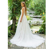 Shoulder Deep V Wedding Dress 2026 New Bridal Large Size Slim Long Tail Lace Beach Yarn HZ0517