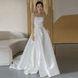 French Brao-Smeared And Light Wedding Bridal Temperament Dragging The Tail At The Escape Princess Dress Simple Stancy To Shoot The Yarn HZ0517