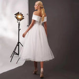 Light Wedding Dress 2026 New Long-Term Shoulder Party White License Evening Dress HZ0517