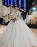 New Long-Sleeved Heavy Industrial Wedding Dress 2025 Bride Big Drag Tail Showing Thin And High-End Main Wedding Dress HZ0517