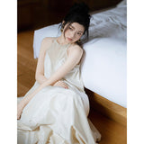 French High-End Light Wedding Dress Retro Hanging Neck Dress Dress Dress Female Bride Out Yarn Wedding Morning Robe Small Tail HZ0517