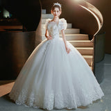 2025 New French White Wedding Dress Bridal High Texture Big Tail Luxury Heavy Industry Bubble Sleeve HZ0517