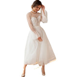 Wish New Lace Short Wedding Dress Long Sleeve Sexy Bare Back Wedding Dress HZ0517