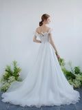 Beautiful Light Yarn A Word Shoulder Thin Sweet Princess Elegant Bride Ponpong Wedding Dress Outdoor Sen System Lawn Yarn HZ0517