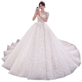 Wedding Starry Yarn 2026 New Spring Bride Simple Big Tail Temperament Hepburn Physical Store Wedding Dress HZ0517