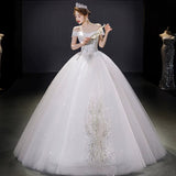 One-Word Shoulder Wedding Dress 2025 New Temperament Bride Wedding Dress Super Xiansen Wedding Dress Thin Word Shoulder Wedding Dress HZ0517