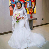 Mermaid Wedding Dress 2026 New Long-Sleeved Wedding Dress White Lace Poster Small Slim Dress HZ0517