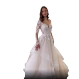 Bride Wedding Dress 2026 New Sexy Bare Back Deep VÁì Lace Travel Wedding Dress HZ0517
