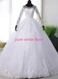 Large-Size Wedding Dress 2026 New Long Tail Mid-Rise Dream Long-Sleeved Wedding Dress Overseas Warehouse HZ0517