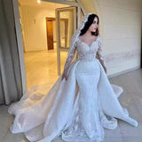 Lace Wedding Dress 2026 New Bridal Temperament Line Long Sleeve Welcome Out Of The Yarn High-End Fishtail Dress Woman HZ0517
