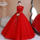 Bridal Main Wedding Dress Princess Phony Dress Chinese Retro Red Heavy Industry Luxury Wedding Dress High-End Wedding Dress HZ0517