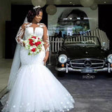 African Fishtail Wedding Dress 2026 New Long-Sleeved Lace Tie Bridal Wedding Dress Spring HZ0517