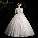 Wedding Dress 2025 New European-Style Strap Sexy Bridal Wedding Dress In Sleeve Size Lace Yarn HZ0517