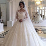 Wedding Dress In The Spring Of 2026 New Repair Thin Veskin Shaved Yarn Large-Size Long-Sleeved Lace Wedding Dress HZ0517