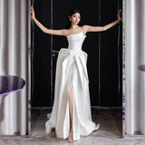 French Light Wedding Dress 2026 New Bridal Simple High-End Feeling Yarn Temperament White Fainting Dress Skirt HZ0517