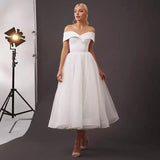 Light Wedding Dress 2026 New Long-Term Shoulder Party White License Evening Dress HZ0517